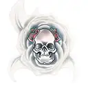 men chest skull wings roses tattoo design idea