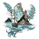 cape blomidon, Nova Scotia + ocean tattoo design idea