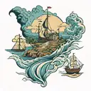 cape blomidon, Nova Scotia + ocean tattoo design idea