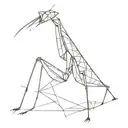 geometric praying mantis tattoo design idea