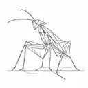 geometric praying mantis tattoo design idea