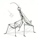 geometric praying mantis tattoo design idea