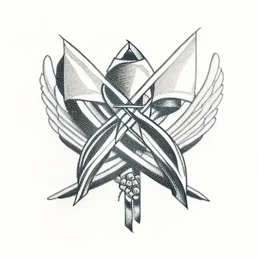 Arrow with ribbon tattoo design idea