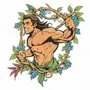 Disney's tarzan swinging on a vine tattoo design idea