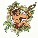 Disney's tarzan swinging on a vine tattoo design idea