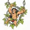 Disney's tarzan swinging on a vine tattoo design idea