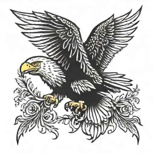 eagle with two heads  open wings   tattoo design idea
