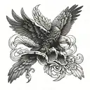 eagle with two heads  open wings   tattoo design idea