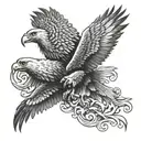 eagle with two heads  open wings   tattoo design idea