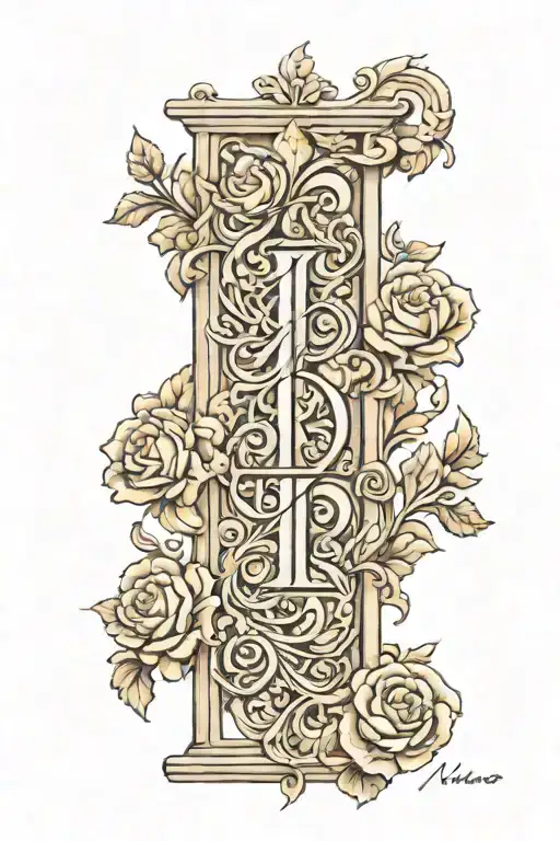 daughter name inserted inside the date of birth in Roman numbers. It would be a vertical tattoo. IV.I.MMIX Nahima tattoo design idea