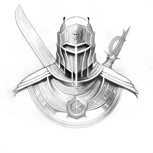 templar knight tattoo design idea
