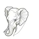 elephant head half skull half face   tattoo design idea