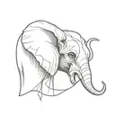 elephant head half skull half face   tattoo design idea