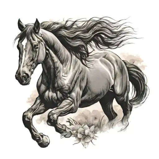 horse memorial   tattoo design idea