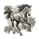 horse memorial   tattoo design idea