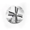 long windmill tower tattoo design idea