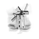 long windmill tower tattoo design idea