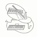 musical keyboard instruments tattoo design idea