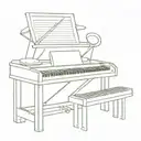 musical keyboard instruments tattoo design idea