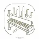 musical keyboard instruments tattoo design idea
