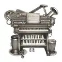musical keyboard instruments tattoo design idea