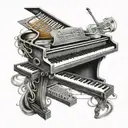 musical keyboard instruments tattoo design idea