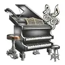 musical keyboard instruments tattoo design idea