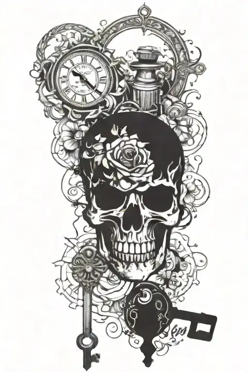 Needs to have the quote "Take the risk or lose the chance."  And include A key to symbolize unlocking opportunities, and tattoo design idea