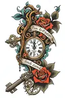 Needs to have the quote "Take the risk or lose the chance."  And include A key to symbolize unlocking opportunities, and tattoo design idea