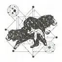 A constellation design incorporating the zodiac signs of Gemini, Leo, and Sagittarius in a minimalist geometric style tattoo design idea