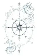 pattern map compass dragon tattoo design idea