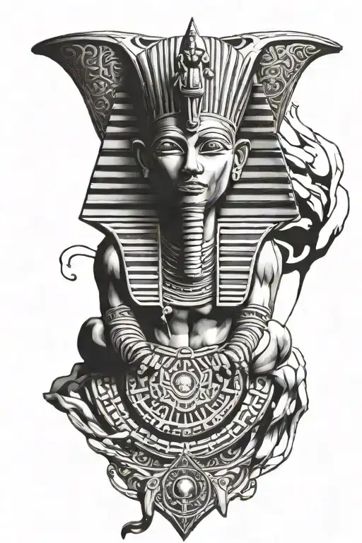 pharaoh tattoo design idea