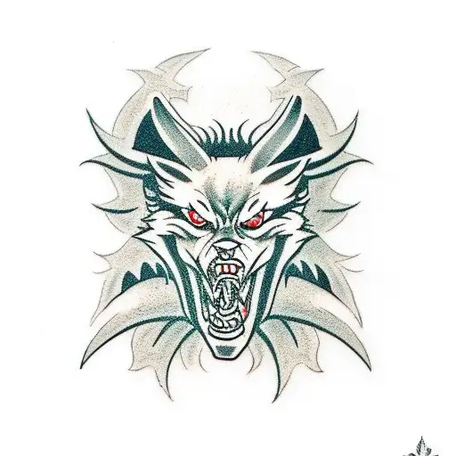 demon wolf tattoo design idea