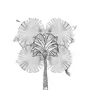 three palm trees with wave underneath  tattoo design idea