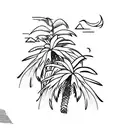 three palm trees with wave underneath  tattoo design idea