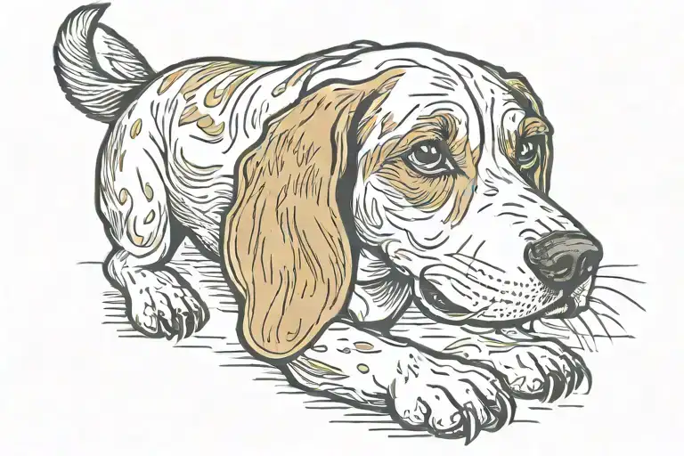 beagle like dog tattoo design idea