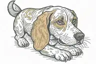 beagle like dog tattoo design idea