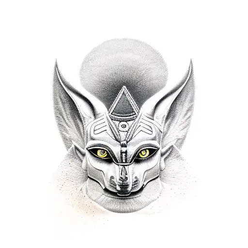 Anubis with piramide  tattoo design idea