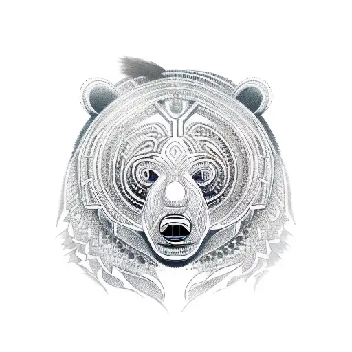 tribal bear tattoo design idea