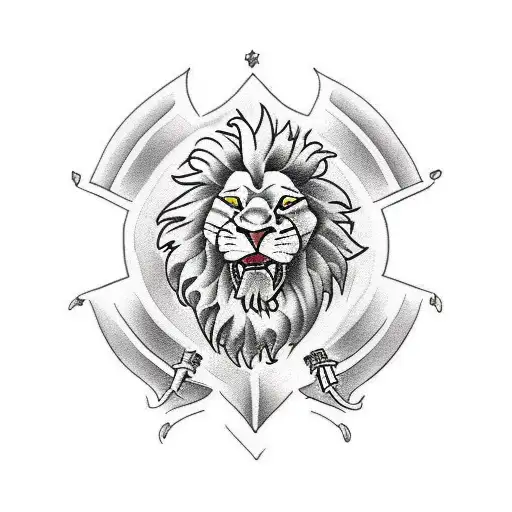 rampant lion tattoo design idea