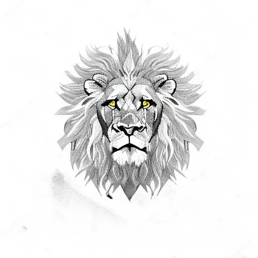 rampant lion standing up tattoo design idea