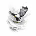 Eagle diving tattoo design idea