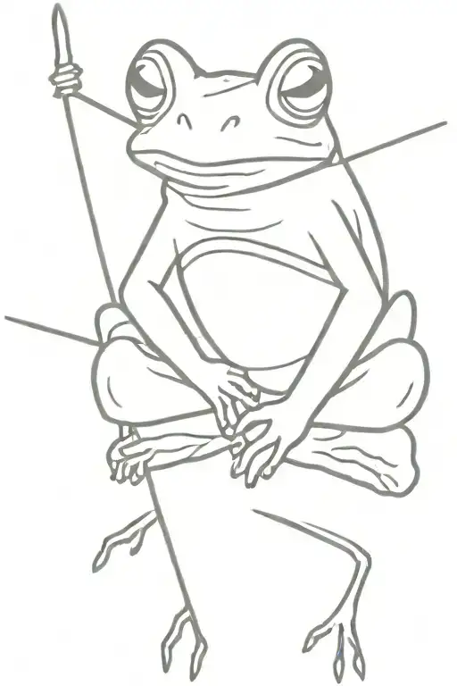 slim Samurai frog tattoo design idea