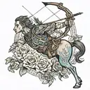 Sagittarius archer shooting tattoo design idea