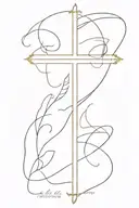 Cross with proverbs 24:16 tattoo design idea