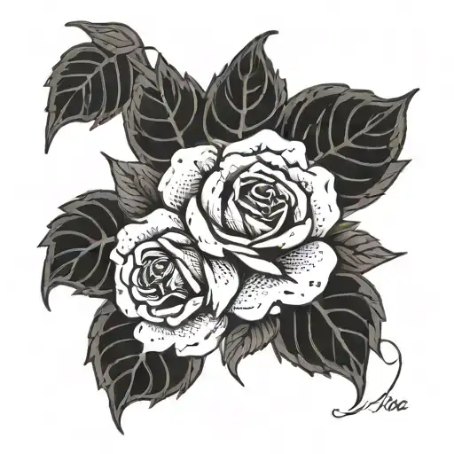   we were born to die and black roses tattoo design idea