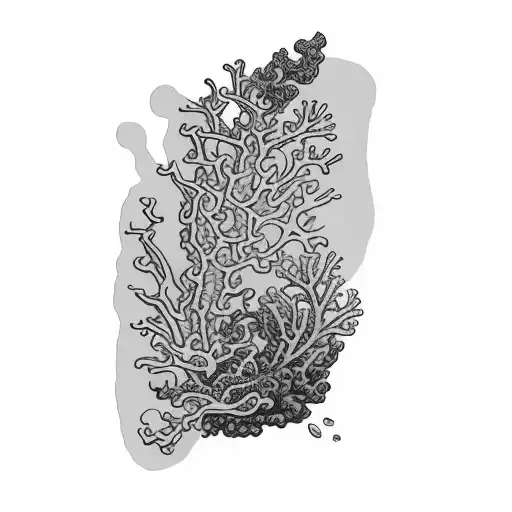 seaweed and coral tattoo design idea