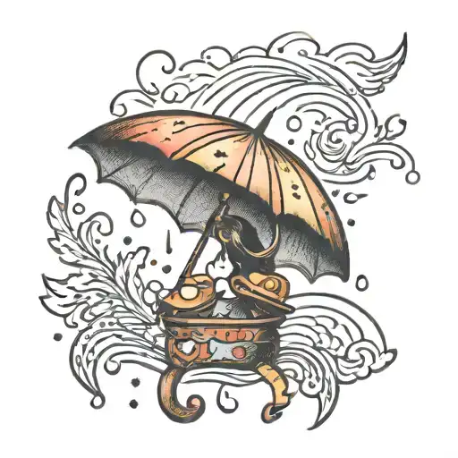 rainy day tattoo design idea