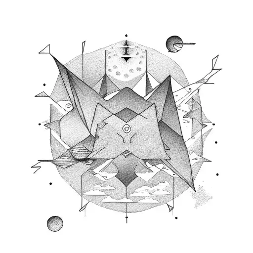 Big dipper constellation with a lake tattoo design idea