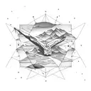 Big dipper constellation with a lake tattoo design idea